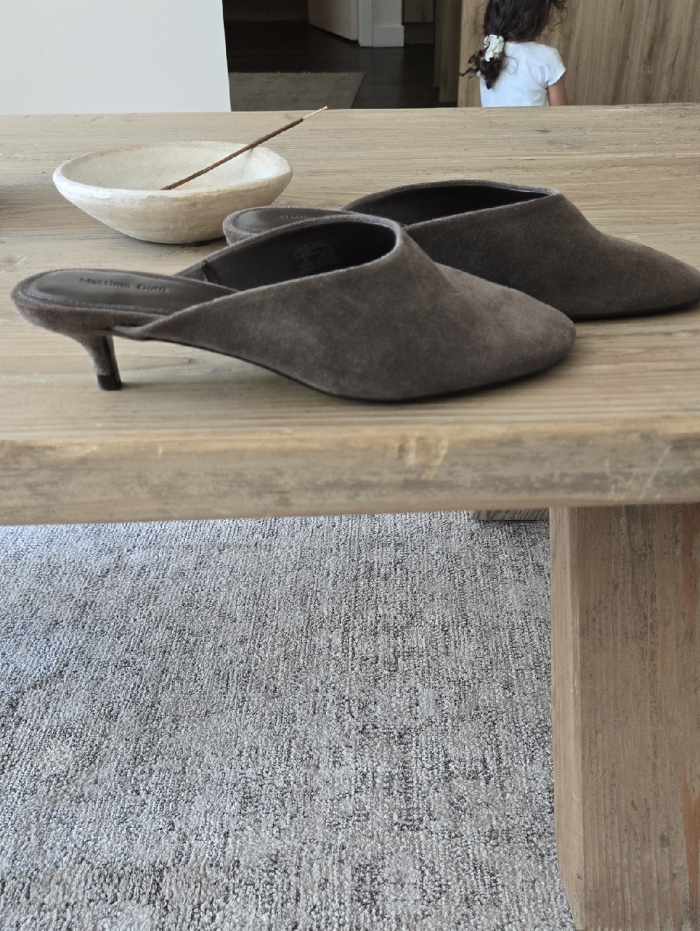 Massimo Dutti Boho Style Suede Brown Kitten Heels Size 38